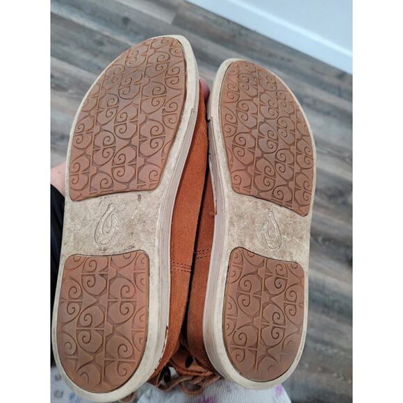 OluKai Womens Boots Size W 7 Brown Suede Laces Slouch‎ Ankle Fashion Boots - Picture 4 of 6